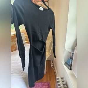 Wilfred Free Cut-Out Knit Longsleeve Mini Dress